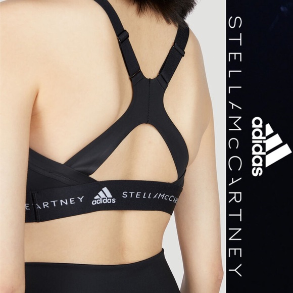 ADIDAS BY STELLA MCCARTNEY TPR Black Sports Bra*NWT - Picture 2 of 4